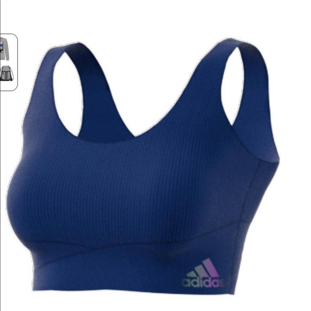 Adidas Women's "Blue" x Zoe Saldana AEROREADY Shine Bra Top - Sz Medium